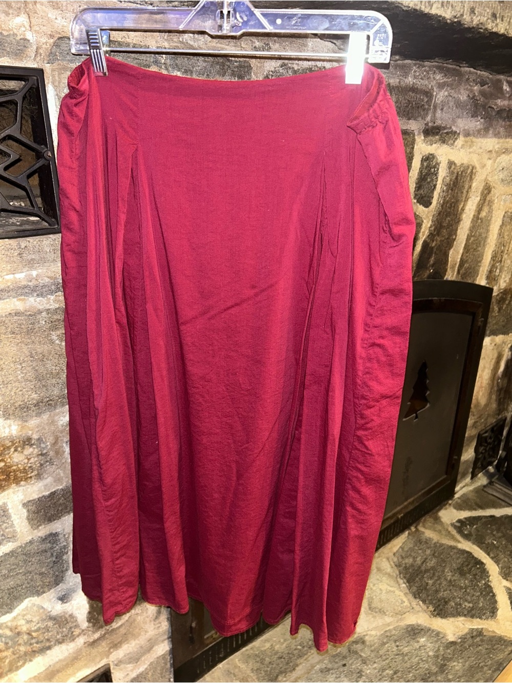 Red A-line Midi Skirt XL